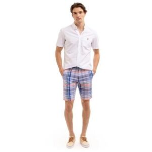 Men's Plaid Shorts Blue and Pink
